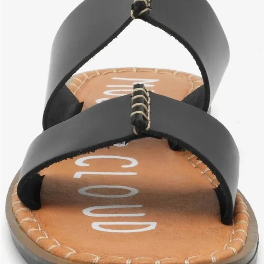 Musse & Cloud Black Leather Sandals